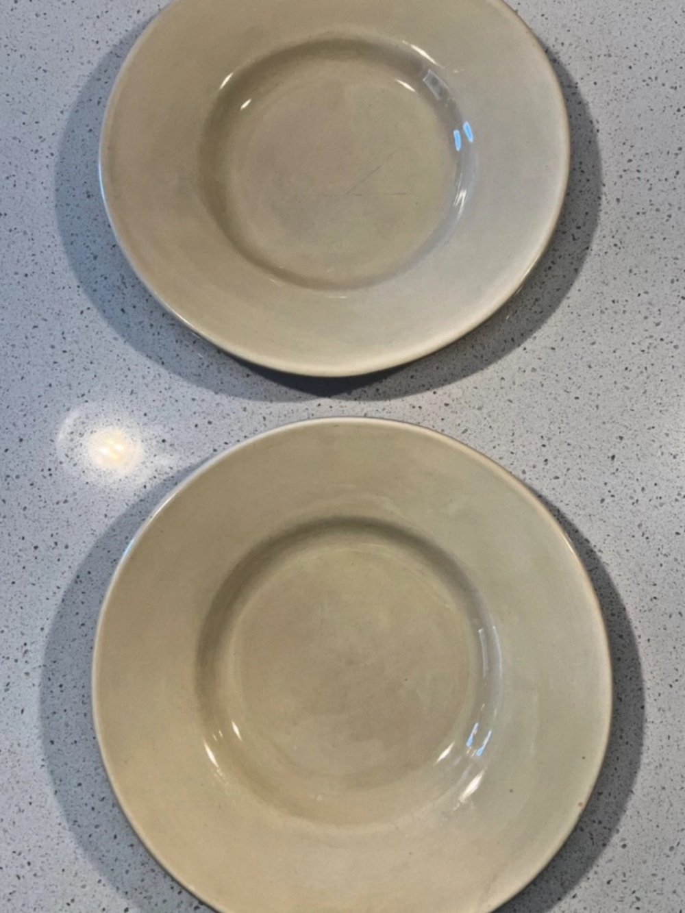 Pottery Barn Salad Plates Set of 2 Sausalito Rimmed Amber Yellow Beige 10"